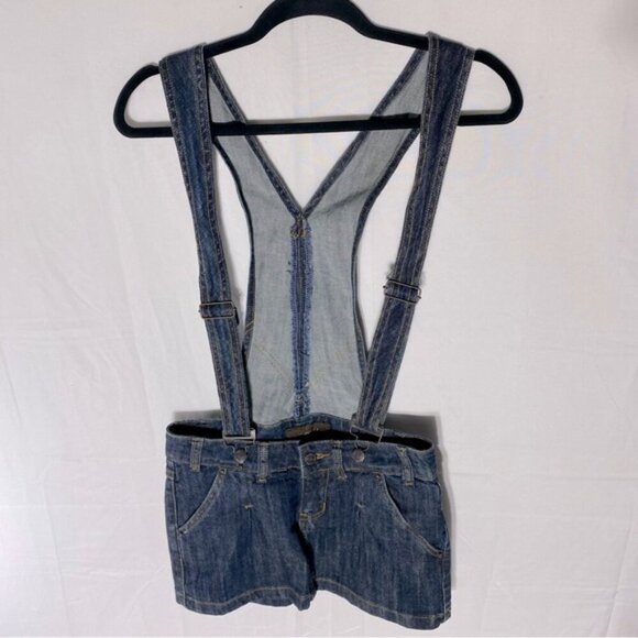 Vintage Y2K UB Jeans Dark Wash Denim Jean Mini Skirt Overalls XS - Picture 1 of 14